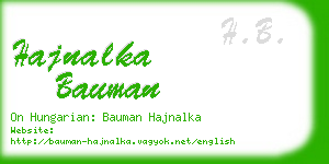 hajnalka bauman business card